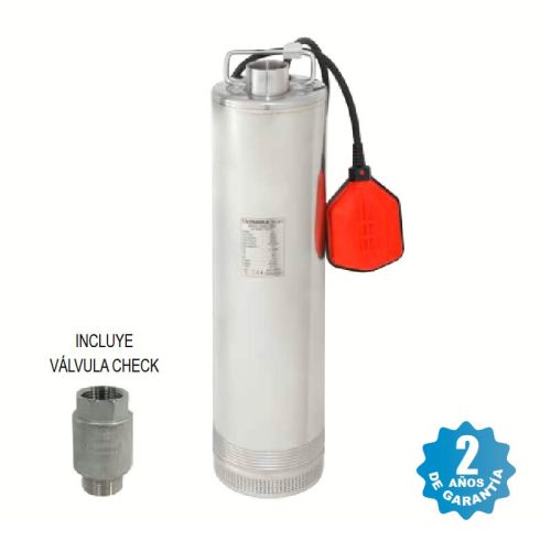 MOTOBOMBA SUMERGIBLE MULTIETAPAS EN ACERO INOXIDABLE en 5”